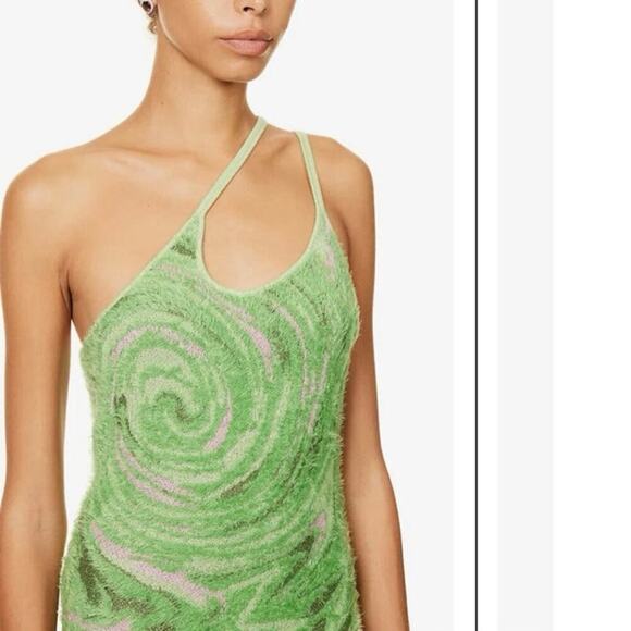 House Of Sunny Hot Springs Hockey Mini Knitted Dress in Grass Green Size 6 - Picture 5 of 14